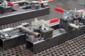 Toggle clamp for locking welding machine parts. For clamping workpieces and inspection JIGs.