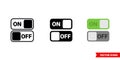 Toggle icon of 3 types color, black and white, outline. Isolated vector sign symbol.