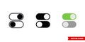 Toggle icon of 3 types color, black and white, outline. Isolated vector sign symbol.