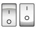 Toggle on-off switches. Vector illustrations. Software interface of state switches Royalty Free Stock Photo