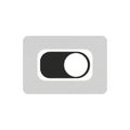 Toggle switch icon with a minimalist design. A black and white rectangle contains a circular Royalty Free Stock Photo