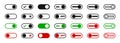 Toggle switch icon set. Vector on off slider toggle symbol collection