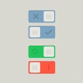 Toggle Switch On and Off position. Button. Vector Illustration