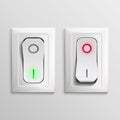 Toggle Switch Vector. Plastic Switches With On, Off Position. Button Illustration. Royalty Free Stock Photo