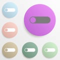 Toggle switch web badge color set. Simple glyph, flat vector of web icons for ui and ux, website or mobile application Royalty Free Stock Photo