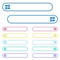 Toggle switches icons in rounded color menu buttons