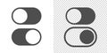 Toggle vector switch slider button. on off. mobile phone ui interface turn power. control web bar. active green inactive grey Royalty Free Stock Photo