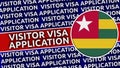 Togo Circular Flag with Visitor Visa Application Titles Royalty Free Stock Photo