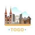 Togo country design template Flat cartoon style we