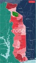 Togo country detailed editable map