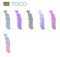 Togo dotted map set.