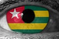 Togo flag in the eye