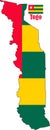 Togo Map and Flag illustration Vector Royalty Free Stock Photo