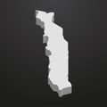 Togo map in gray on a black background 3d Royalty Free Stock Photo