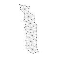 Togo map of polygonal mosaic lines network, rays, dots vector illustration. Royalty Free Stock Photo