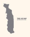 Togo Map Vector Hexagonal Half Tone Pattern Isolated On Light Background