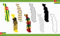 Togo Map Vector Set Royalty Free Stock Photo