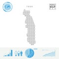 Togo People Icon Map. Stylized Vector Silhouette of Togo. Population Growth and Aging Infographics