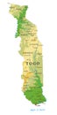 Togo physical map