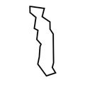 Togo vector country map thick outline icon