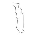 Togo vector country map thin outline icon