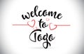 Togo Welcome To Message Vector Text with Red Love Hearts Illustration.