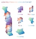 Togolese low poly regions. Royalty Free Stock Photo