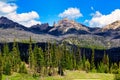 Absaroka Mountain Range while Driving over Togwotee Pass in Western Wyoming in the Summer. Royalty Free Stock Photo