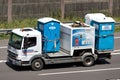 TOI TOI & DIXI truck on motorway. Royalty Free Stock Photo