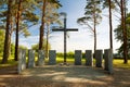 Toila, Estonia - Military Memorial Cemetery in the park Toila-Oru, Estonia, June 10, 2018 Royalty Free Stock Photo