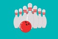 Bowling ball skittles Royalty Free Stock Photo