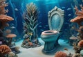 A toilet of Aquaman from DC universe Royalty Free Stock Photo