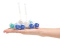 Toilet balls cleaner in hand Royalty Free Stock Photo