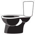 Toilet basin black icon. Wc symbol. Sanitary room sign