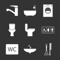 Toilet, Bathroom icon set. Vector illustration, flat design