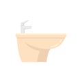 Toilet bidet icon flat isolated vector