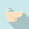 Toilet bidet icon, flat style