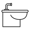 Toilet bidet icon, outline style