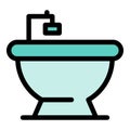 Toilet bidet icon color outline vector