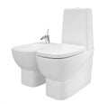 Toilet and bidet. White bidet and toilet isolated on white background Royalty Free Stock Photo