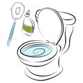 Toilet Bowl Cleaning Tools Royalty Free Stock Photo