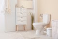 Toilet bowl in modern interior Royalty Free Stock Photo