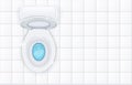 Toilet bowl with open cover. Vector illustration.