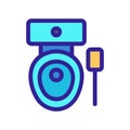 toilet bowl and ruff icon vector. Isolated contour symbol illustration