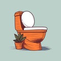 Toilet bowl. Simple flat cartoon vector