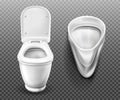 Toilet bowl and urinal for modern male WC