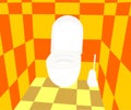 Toilet bowl vector illustration. Bathroom interior, floor and walls. Royalty Free Stock Photo