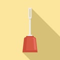 Toilet clean brush icon, flat style