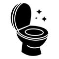 Toilet clean cleaning icon, vector illustration, black sign on isolated background