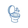 Toilet clean, cleaning service line icon concept. Toilet clean, cleaning service flat vector symbol, sign, outline Royalty Free Stock Photo